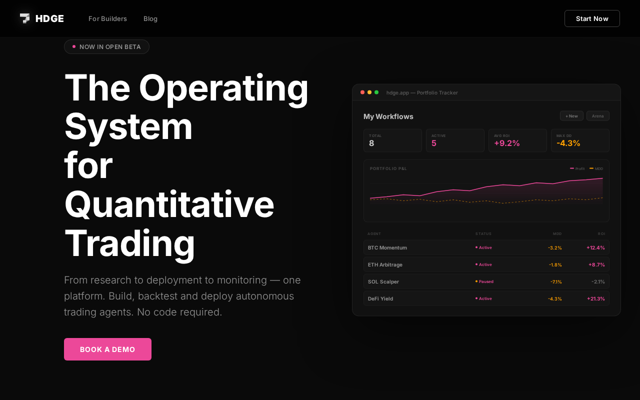 Hdge Finance website